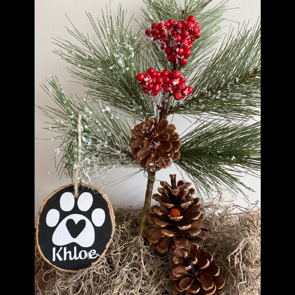 CUSTOM wood slice ornaments